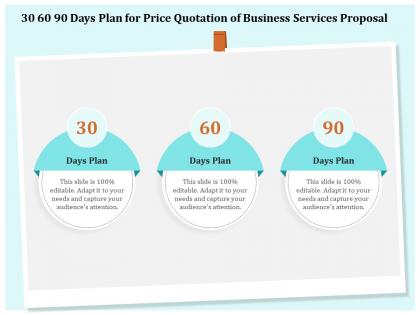 30 60 90 days plan for price quotation of business services proposal ppt clipart
