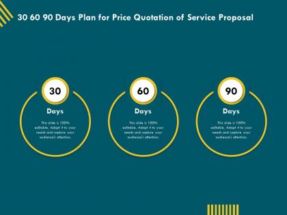 30 60 90 days plan for price quotation of service proposal ppt topics