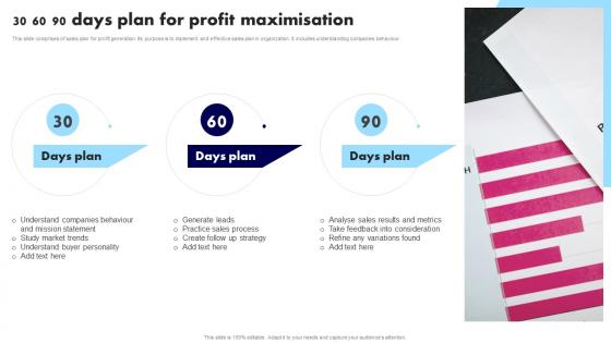 30 60 90 Days Plan For Profit Maximisation