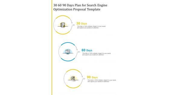 30 60 90 Days Plan For Search Engine Optimization Proposal Template One Pager Sample Example Document