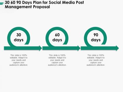 30 60 90 days plan for social media post management proposal ppt powerpoint presentation