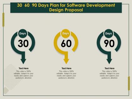 30 60 90 days plan for software development design proposal ppt clipart