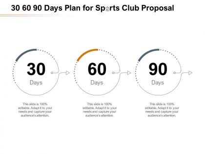 30 60 90 days plan for sports club proposal ppt powerpoint presentation slides