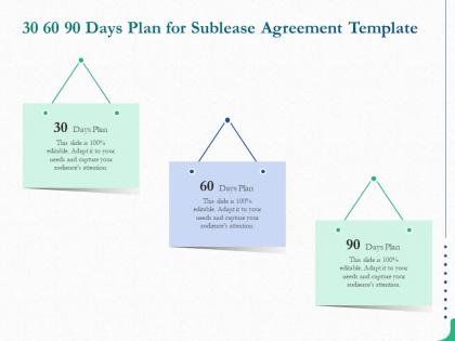 30 60 90 days plan for sublease agreement template ppt powerpoint slides background