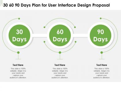 30 60 90 days plan for user interface design proposal ppt powerpoint inspiration