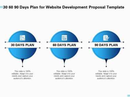 30 60 90 days plan for website development proposal template ppt professional templates