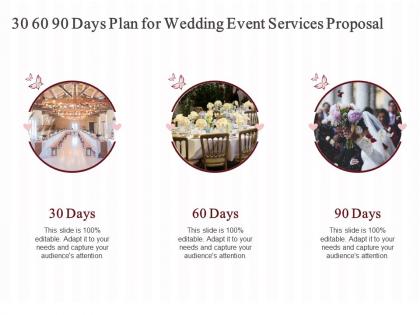 30 60 90 days plan for wedding event services proposal ppt powerpoint styles ideas