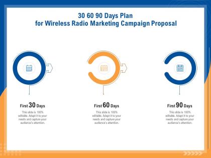 30 60 90 days plan for wireless radio marketing campaign proposal ppt file slides