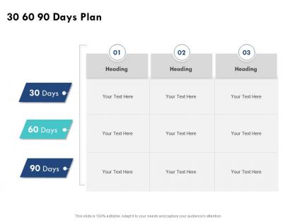 30 60 90 days plan heading m264 ppt powerpoint presentation styles design ideas