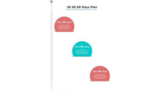 30 60 90 Days Plan Interior Design Project Proposal One Pager Sample Example Document