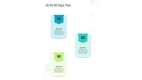 30 60 90 Days Plan Landscaping Proposal Template One Pager Sample Example Document