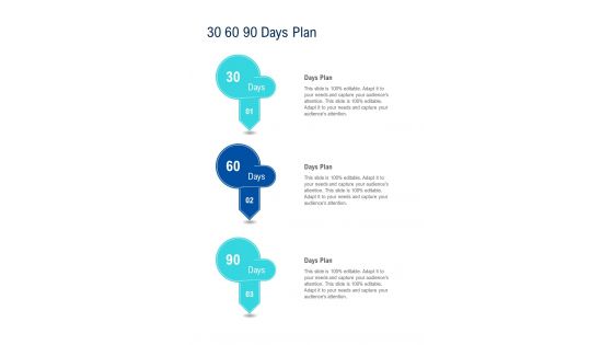 30 60 90 Days Plan New Business Proposal One Pager Sample Example Document