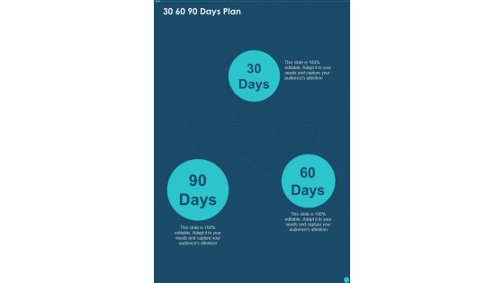 30 60 90 Days Plan One Pager Sample Example Document