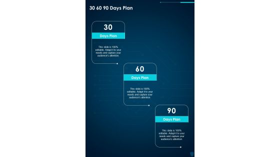 30 60 90 Days Plan Organizaiton Safeguard System Proposal One Pager Sample Example Document