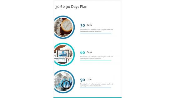 30 60 90 Days Plan Partnership Proposal One Pager Sample Example Document