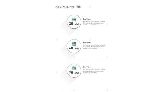 30 60 90 Days Plan Pest Termination Services Proposal One Pager Sample Example Document