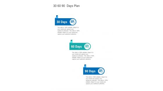 30 60 90 Days Plan Proposal Offer Request One Pager Sample Example Document