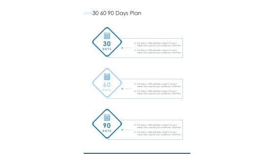 30 60 90 Days Plan Real Estate Proposal One Pager Sample Example Document