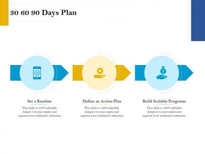 30 60 90 days plan retirement analysis ppt infographics gridlines