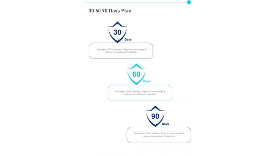 30 60 90 Days Plan Security System Proposal One Pager Sample Example Document