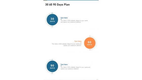 30 60 90 Days Plan Software Freelance Proposal One Pager Sample Example Document
