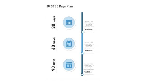 30 60 90 Days Plan Solar Power Project Proposal One Pager Sample Example Document