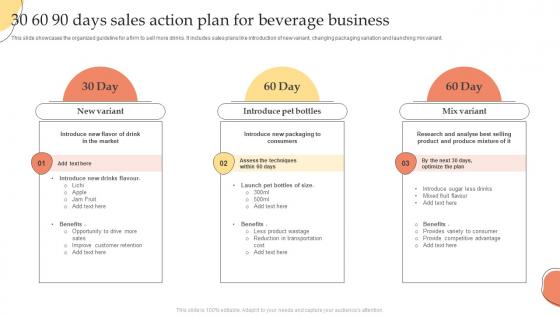30 60 90 Days Sales Action Plan For Beverage Business