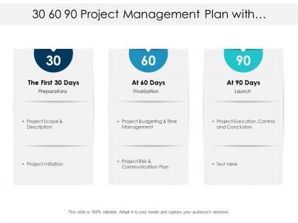 30 60 90 project management plan with project scope and description