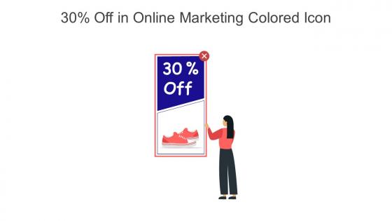 30 Percent Off In Online Marketing Colored Icon In Powerpoint Pptx Png And Editable Eps Format