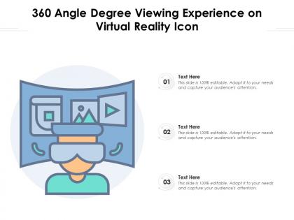 360 angle degree viewing experience on virtual reality icon