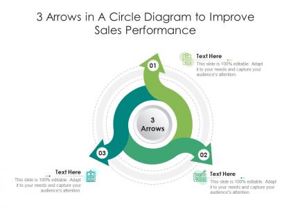 3 arrows in a circle diagram to improve sales performance infographic template