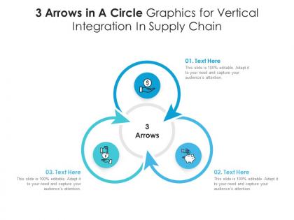 3 arrows in a circle graphics for vertical integration in supply chain infographic template