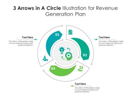 3 arrows in a circle illustration for revenue generation plan infographic template