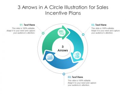 3 arrows in a circle illustration for sales incentive plans infographic template