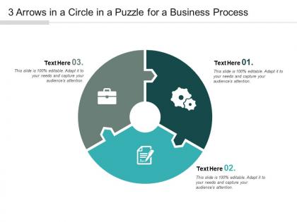 3 arrows in a circle in a puzzle for a business process
