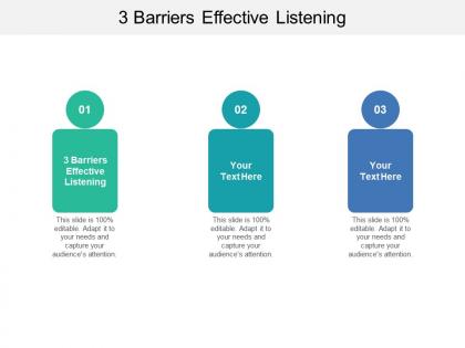 3 barriers effective listening ppt powerpoint presentation layouts graphics design cpb