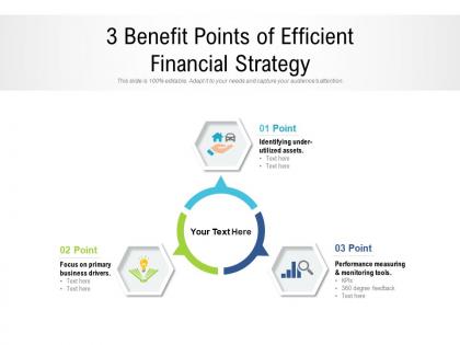3 benefit points of efficient financial strategy