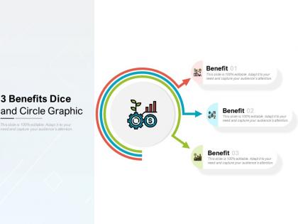 3 benefits dice and circle graphic