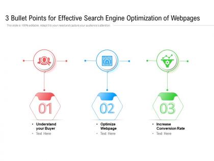 3 bullet points for effective search engine optimization of webpages