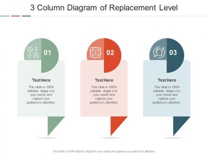 3 column diagram of replacement level infographic template