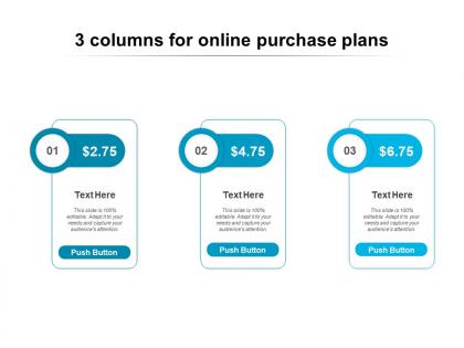 3 columns for online purchase plans
