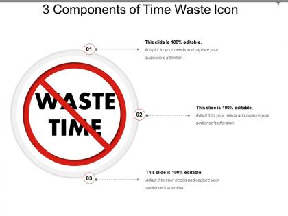 3 components of time waste icon example of ppt