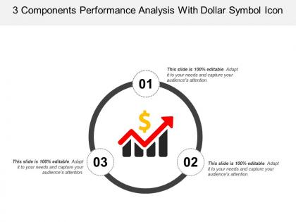3 components performance analysis with dollar symbol icon