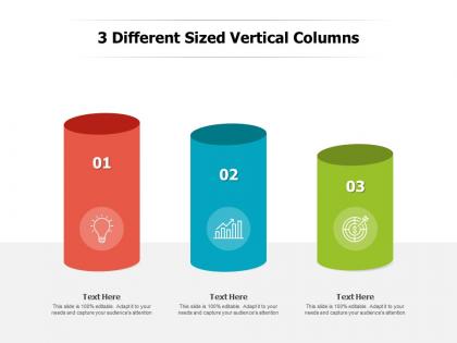 3 different sized vertical columns