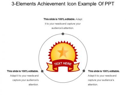 3 elements achievement icon example of ppt