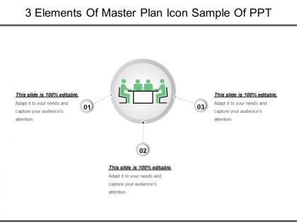 3 elements of master plan icon sample of ppt
