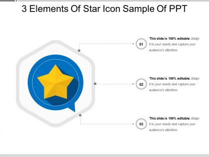 3 elements of star icon sample of ppt