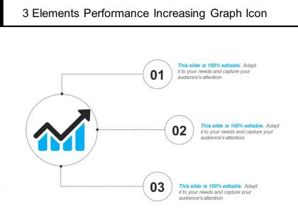 3 elements performance increasing graph icon