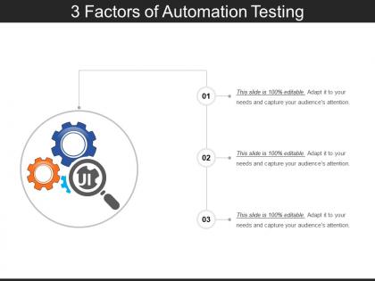 3 factors of automation testing ppt examples slides
