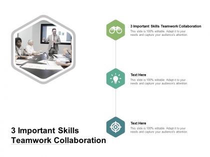 3 important skills teamwork collaboration ppt powerpoint presentation outline good cpb